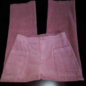 NEW Vintage Yimoon Pink Flare Leg Boot Cut Corduroy Jeans with Pockets Size S